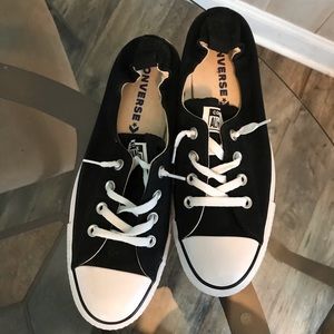 Black converse with white bottom worn once